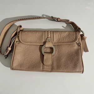 Elegant Ellen West Beige Leather Shoulder Bag